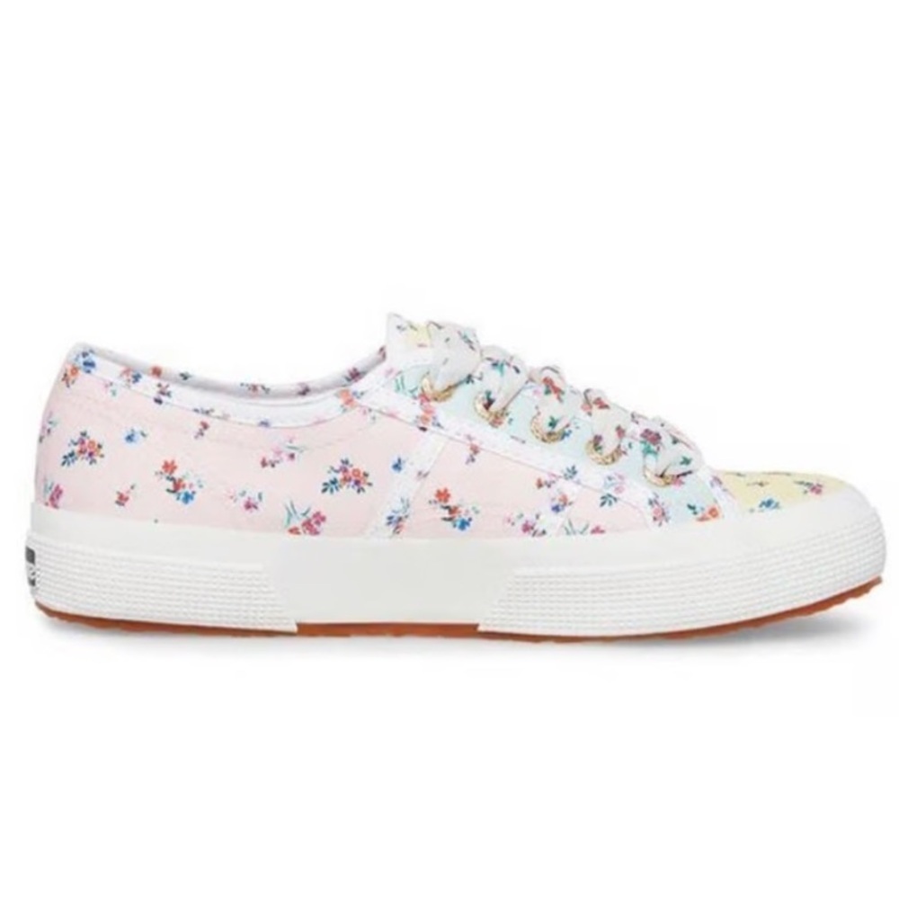 Superga 2750 Flower Sneakers Mixed Pastel Flower Print Canvas Lace-Up Trainer 8 - Picture 5 of 12
